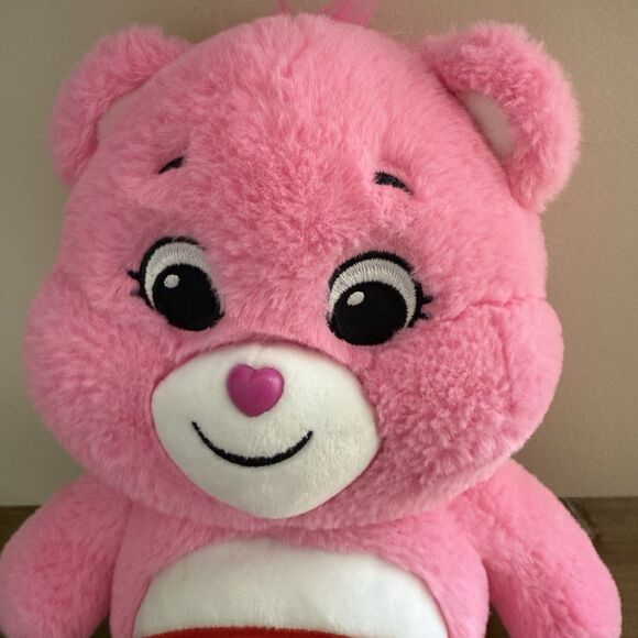 Care Bear 2020 pink cheer Bear 15” inch pink nose basic fun Rainbow - Picture 2 of 4